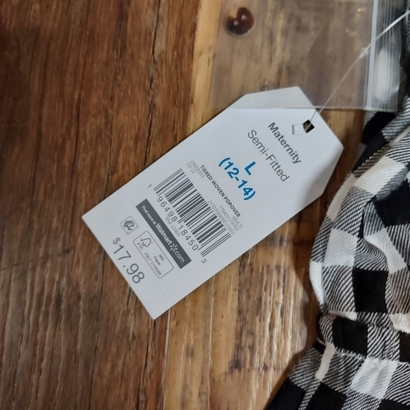 Time and Tru Maternity top Black and white large 12-14 NWT - Picture 2 of 13